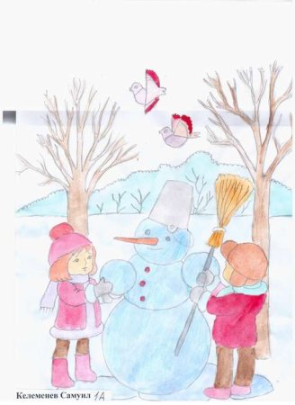 Рисование в детском саду зимний пейзаж