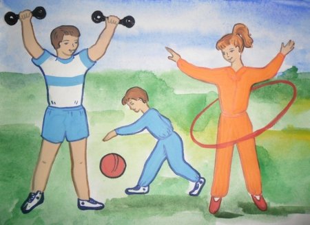 Спортивная семья рисунок