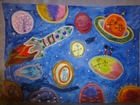 Рисунок ко Дню космонавтики