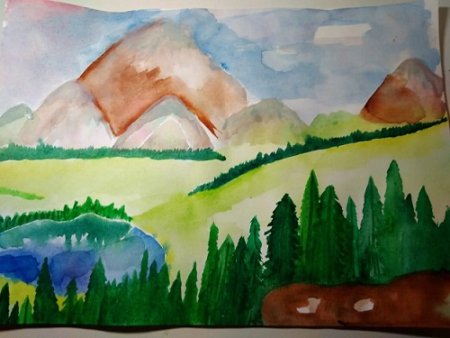 Горы Башкирии рисунок