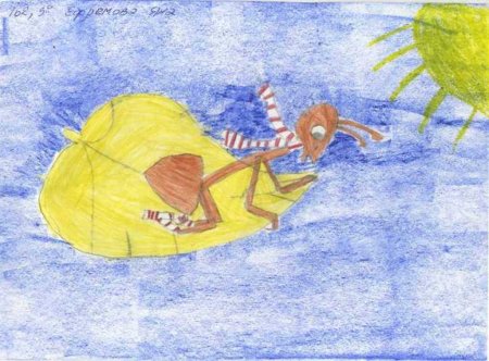 Рисунок к рассказу Бианки муравьишка домой спешил