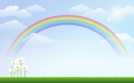 Фоны для презентаций детские Радуга с солнцем