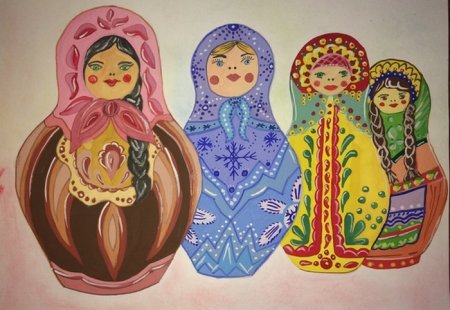 Матрёшка рисунок для детей