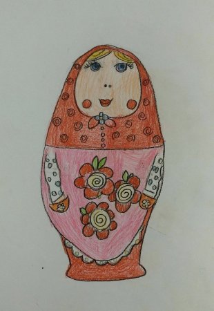 Рисование русской матрешки
