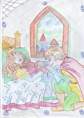 Раскраска спящая красавица Жуковский