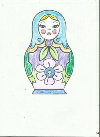 Поэтапное рисование матрешки