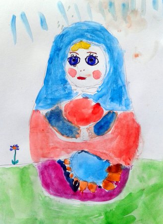 Детские рисунки матрешки