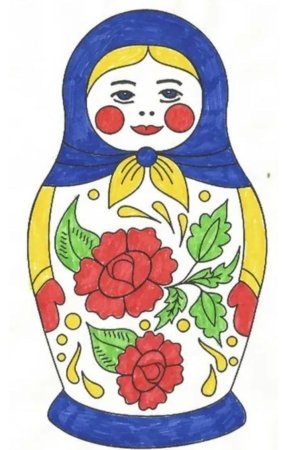 Рисование Матрешка в старшей группе