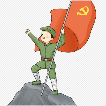 Солдат с флагом в руках