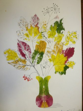 Монотипия осенний букет дошкольник