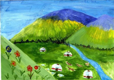 Казахстан рисунок