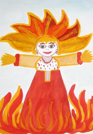 Рисование чучела Масленицы