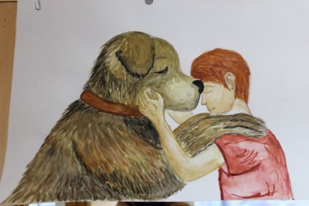 Рисунок на тему собака друг человека