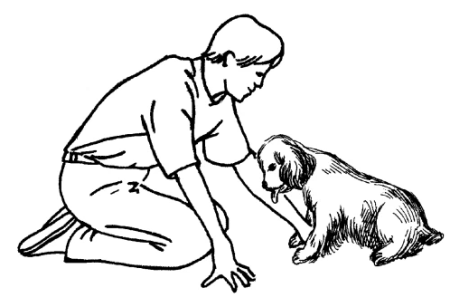 Набросок человека с собакой