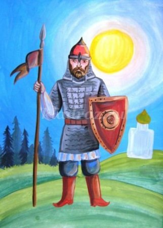 Богатырь Никита Кожемяка рисунок