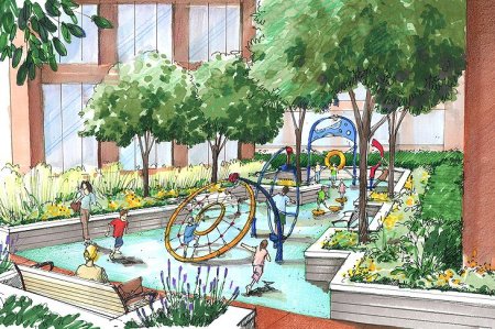 Скетчи скверов благоустройство