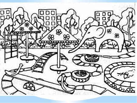 Детская площадка раскраска