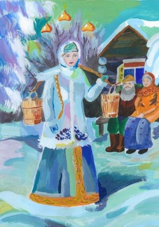Рисование с детьми Снегурочки