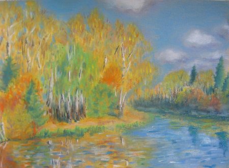 Осеннийпуйзаж пастелью