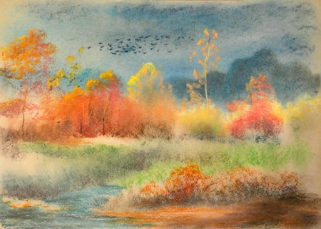 Осень пастелью для детей