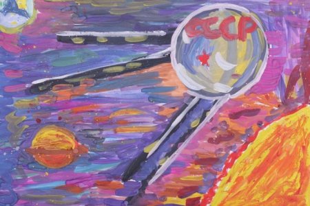 Рисунок на тему космос Спутник