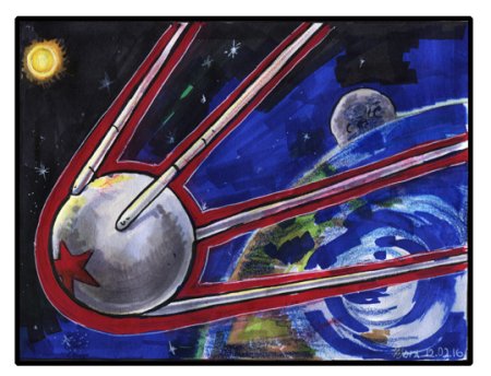 Первый Спутник земли арт
