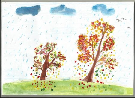 Золотая осень карандашом