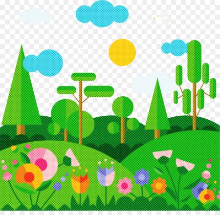 Пейзаж из геометрических фигур