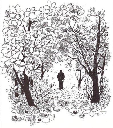 Зимний лес раскраска