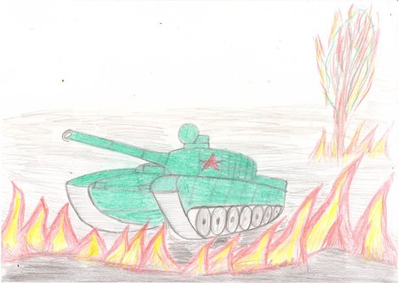 Рисунок на тему парад Победы