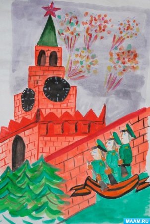 Военный парад рисование