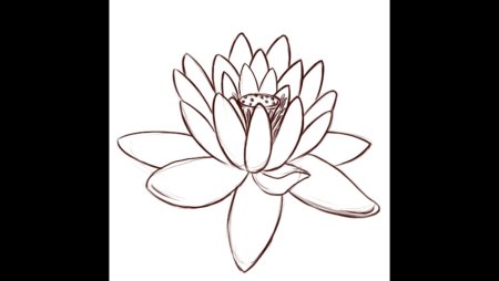 Нарисовать Лотос орехоносный