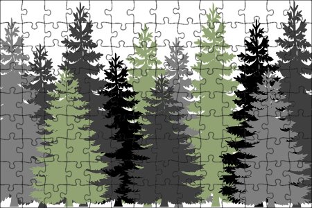 Силуэты хвойных деревьев