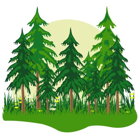 Лес рисунок на прозрачном фоне