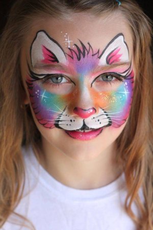Аквагрим кошка для девочки