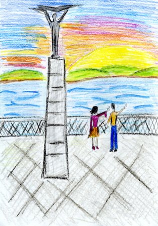 Рисунок монумента славы в Самаре