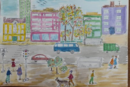 Детский рисунок дорога без опасностей