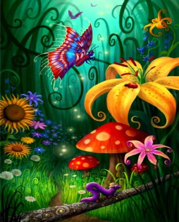 Сказочный букет рисование