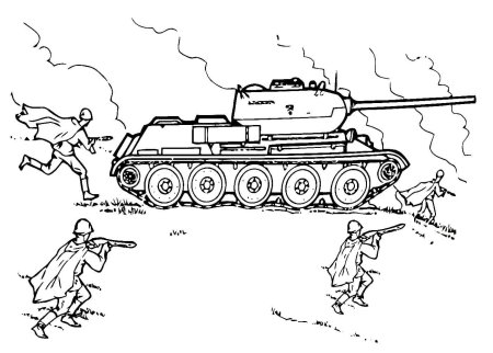 Раскраска танк т 34