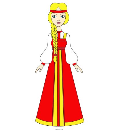 Русский народный костюм женский рисунок