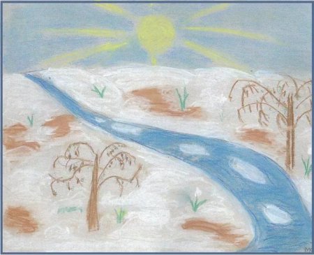 Ранняя Весна рисунок легкий