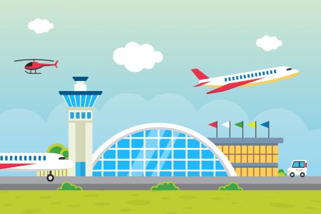 Самолет в аэропорту рисунок
