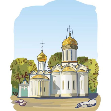 Храм Сергиев Посад рисунок