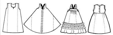 Трафарет сарафана русского народного