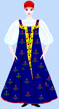 Рисование девушки в национальном костюме