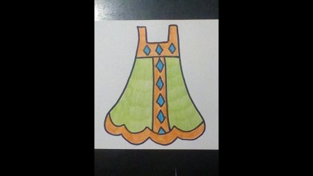Рисование русский сарафан