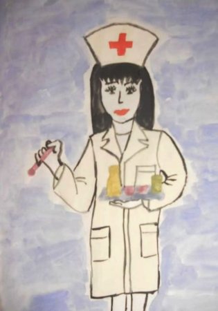 Рисунок на конкурс моя мама врач