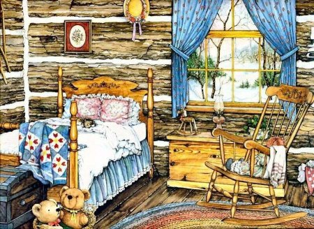 Спальня в избушке