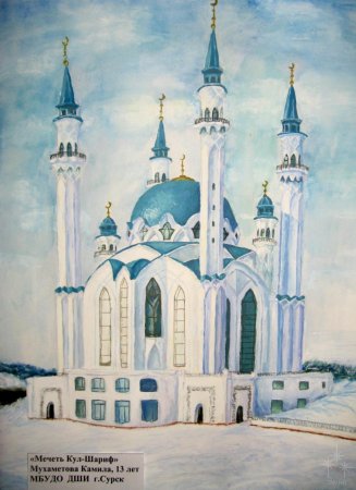 Мечеть кул Шариф акварель