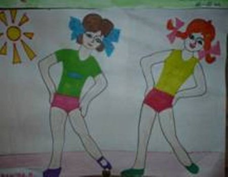 Дети делают зарядку рисунок